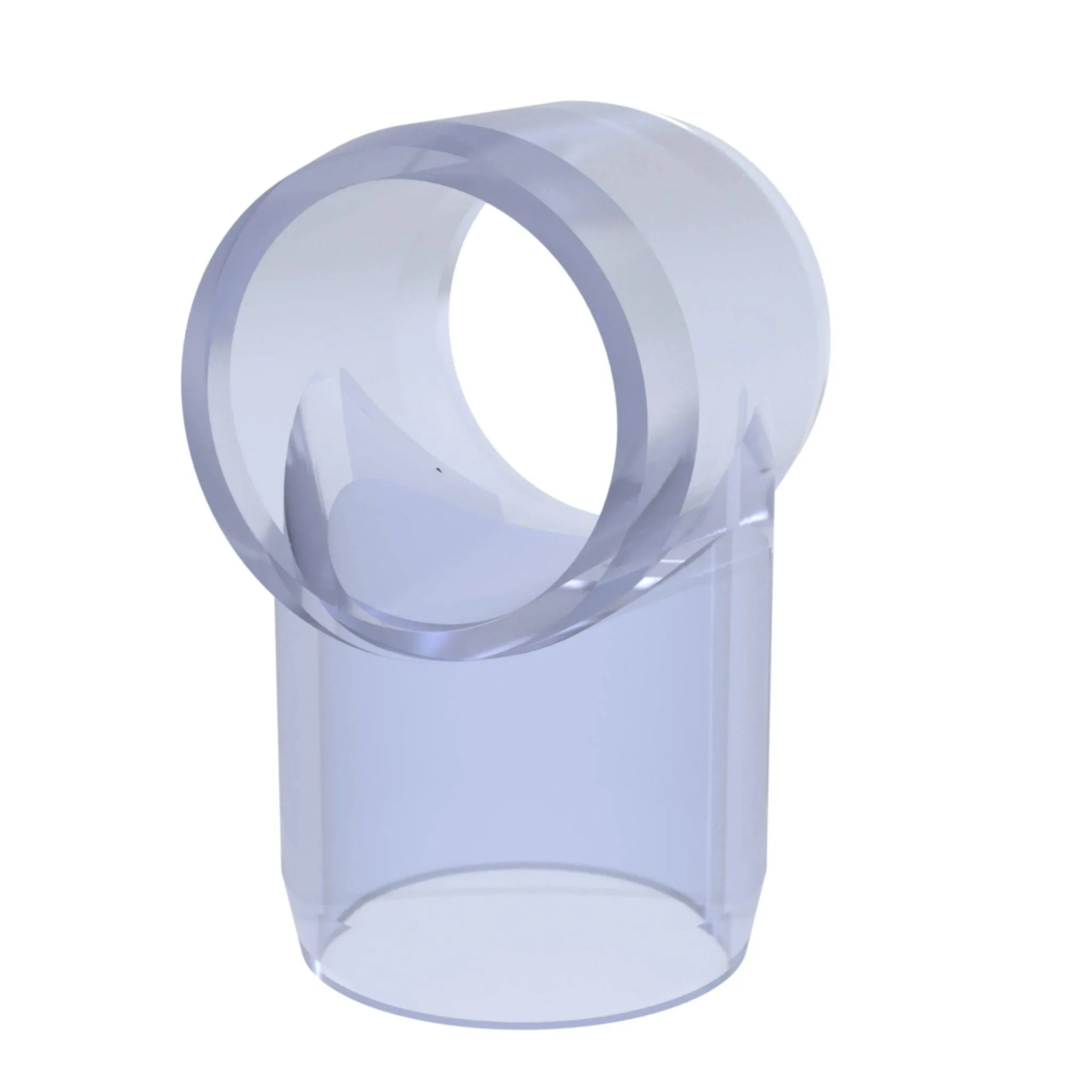 1-1/2 in. Slip Sling PVC Tee, Furniture Grade - Clear