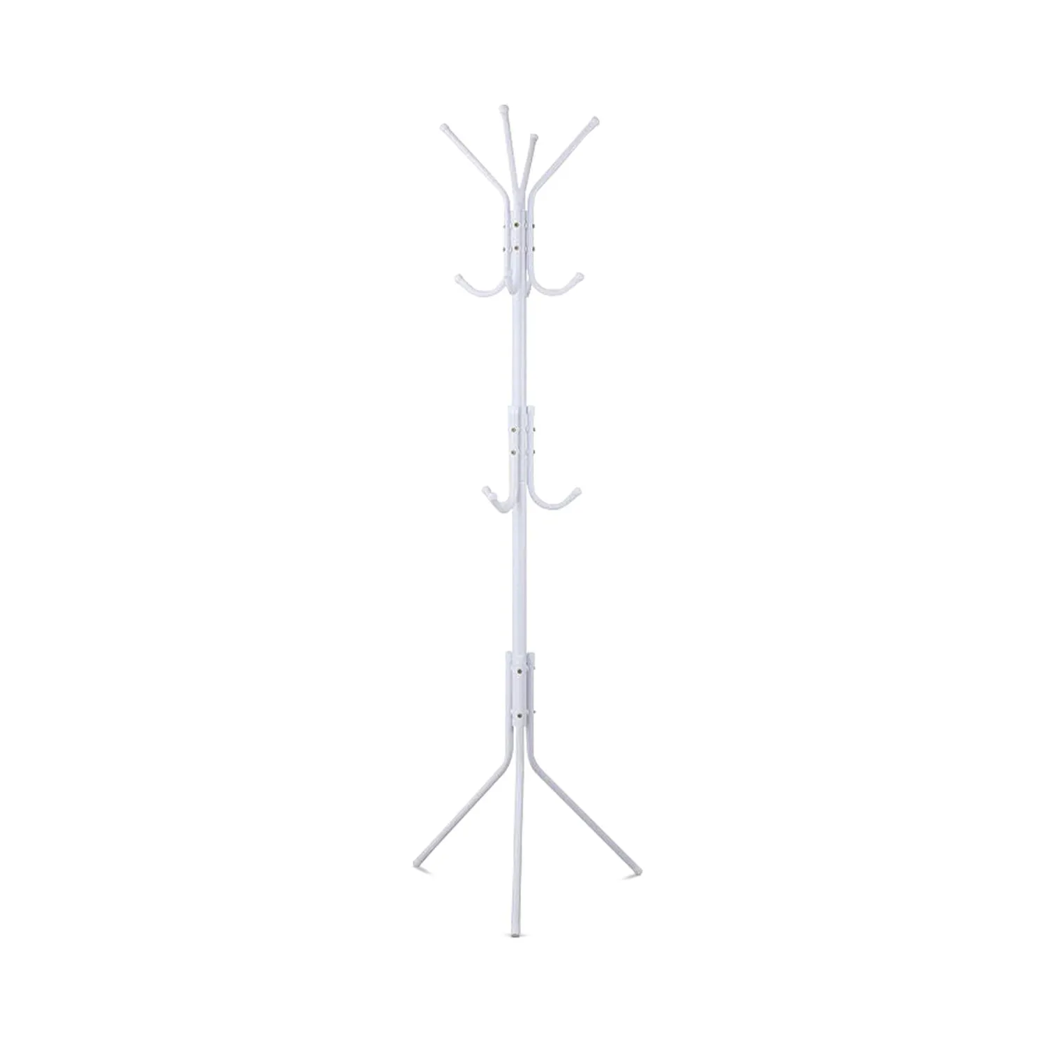 12 Hook Metal Coat Rack Stand w/ 3-Tier Hat Hanger - Ekkio