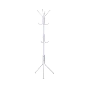 12 Hook Metal Coat Rack Stand w/ 3-Tier Hat Hanger - Ekkio