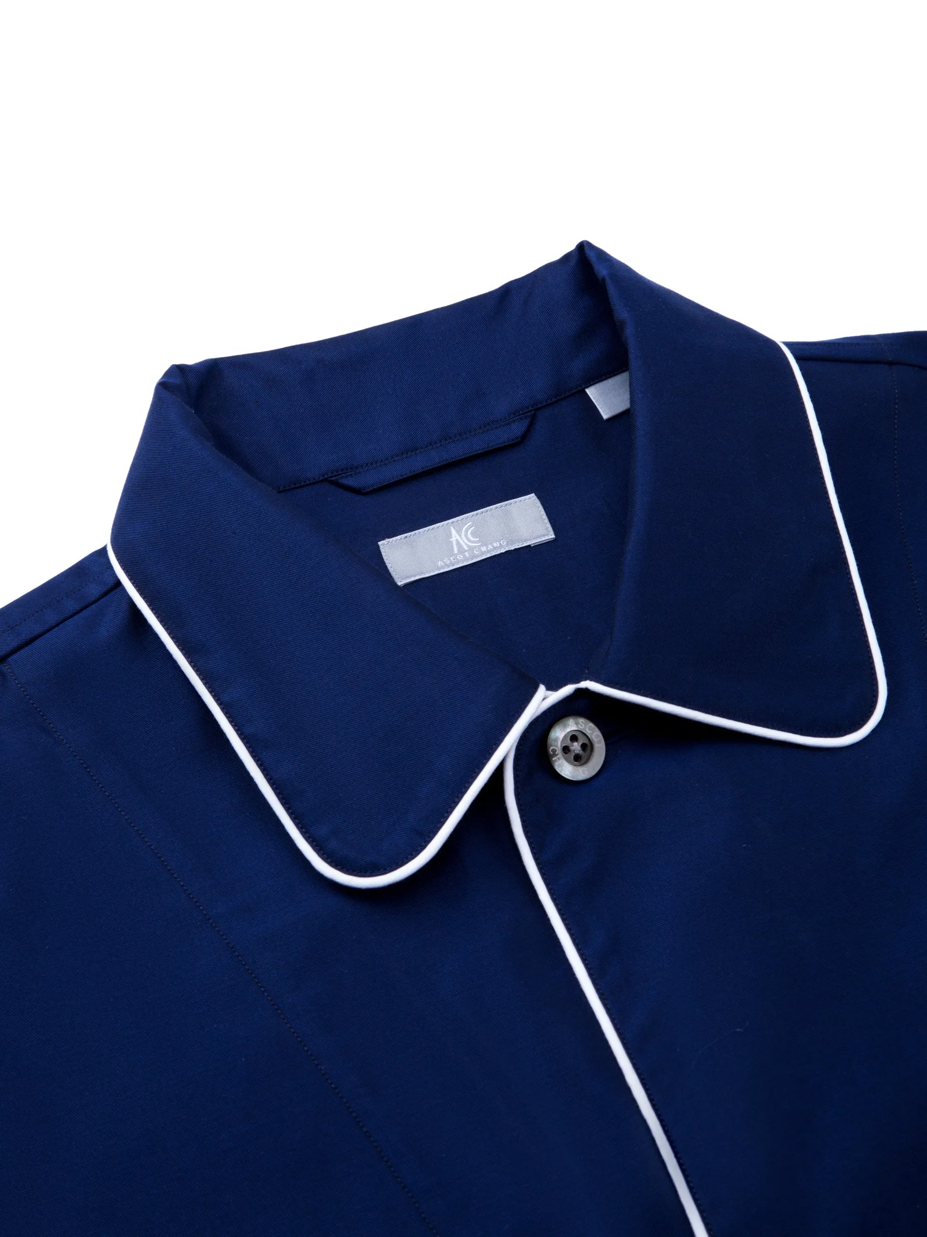 120s Cotton Twill Navy Pajamas