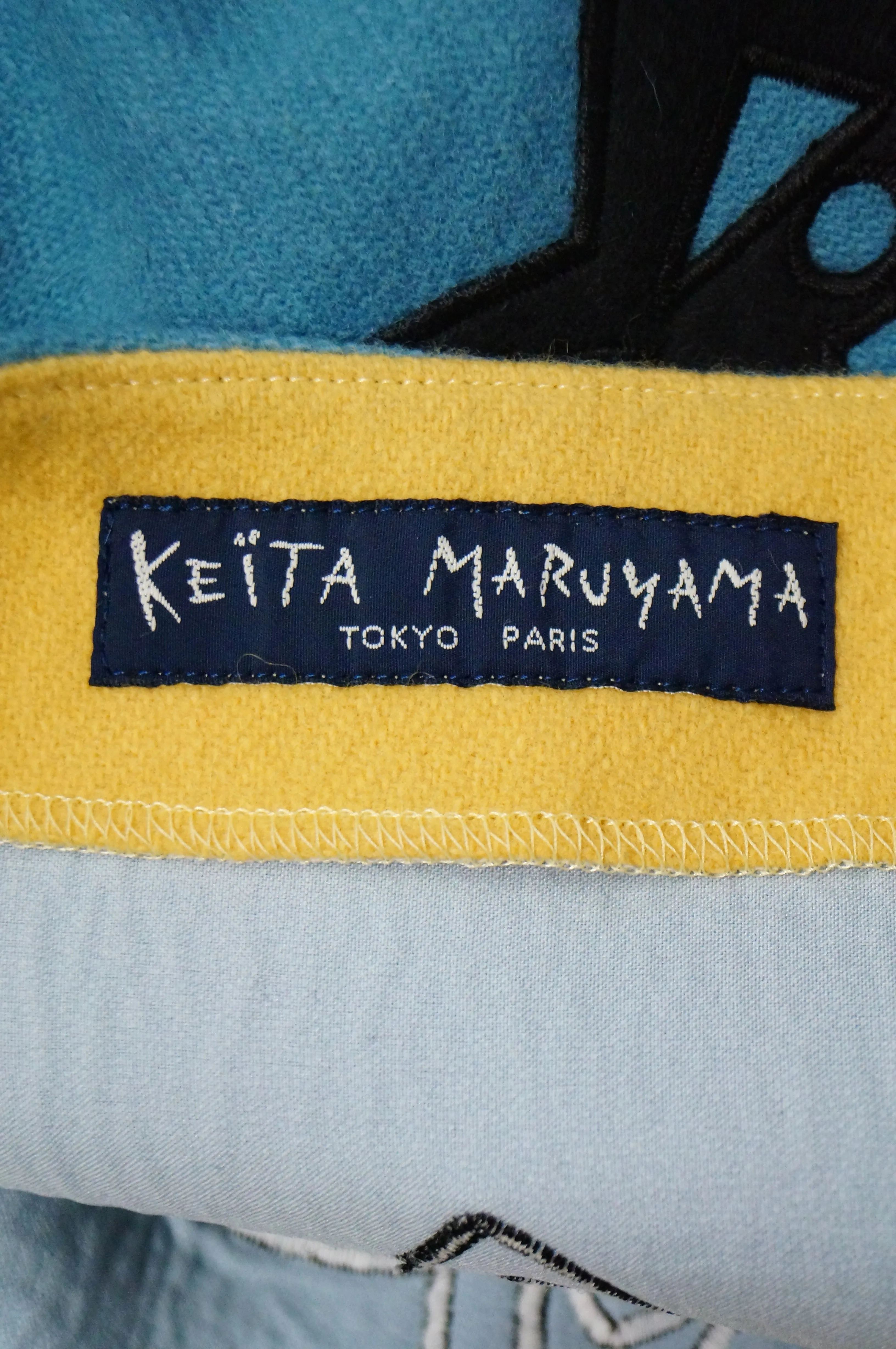 2000 Fall / Winter Keita Maruyama Blue Geometric Felt Circle Skirt