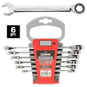 6-Piece 120-Tooth SAE Non-Slip Ratcheting Wrench Set