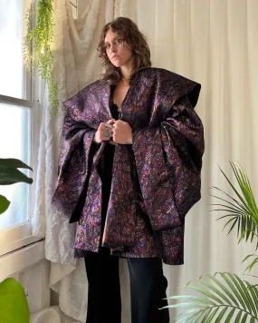 80s Anthony Muto Metallic Brocade Evening Coat | M-XL