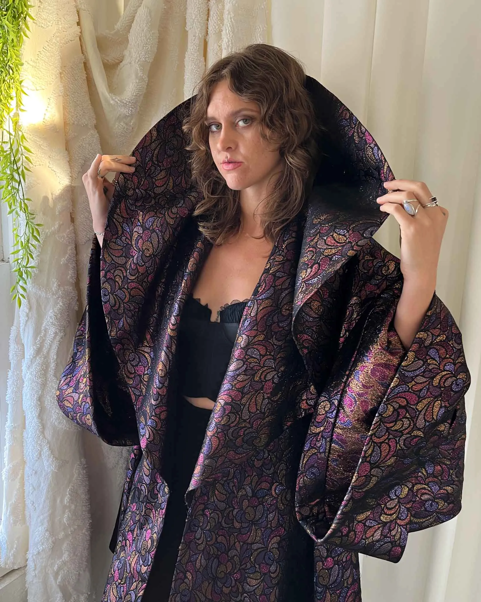 80s Anthony Muto Metallic Brocade Evening Coat | M-XL