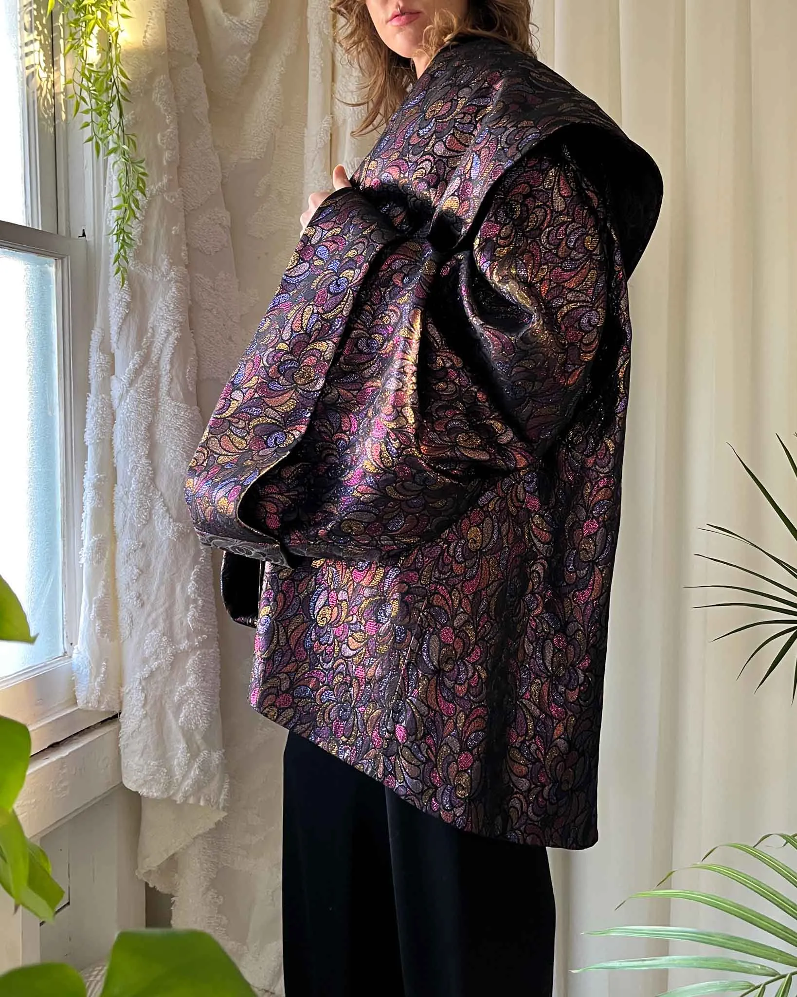 80s Anthony Muto Metallic Brocade Evening Coat | M-XL