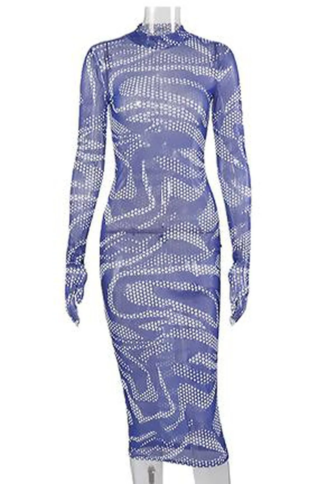 ADASHA - SHEER PRINTED DRESS