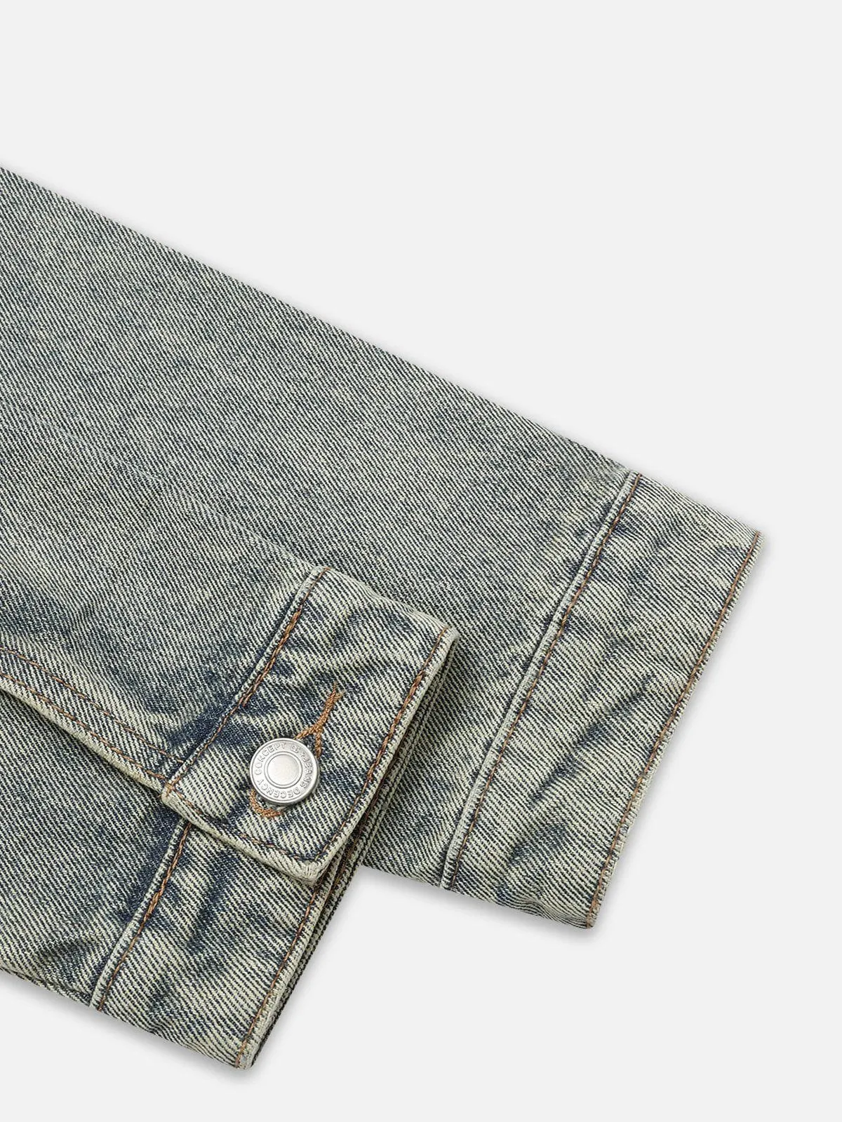 Aelfric Eden Cropped Washed Denim Racing Jacket