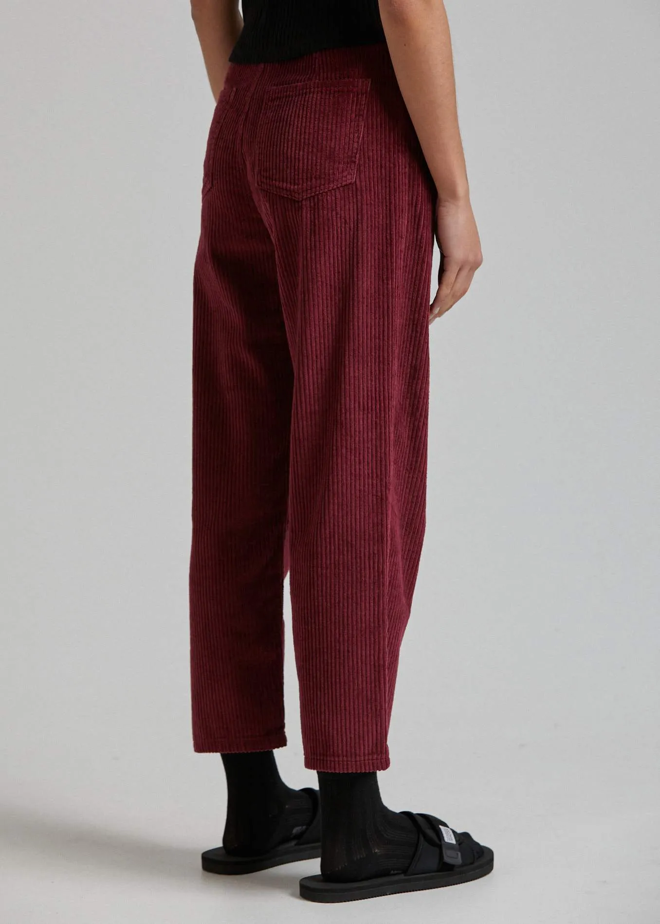 Afends Womens Shelby - Corduroy High Waist Wide Leg Pant - Port