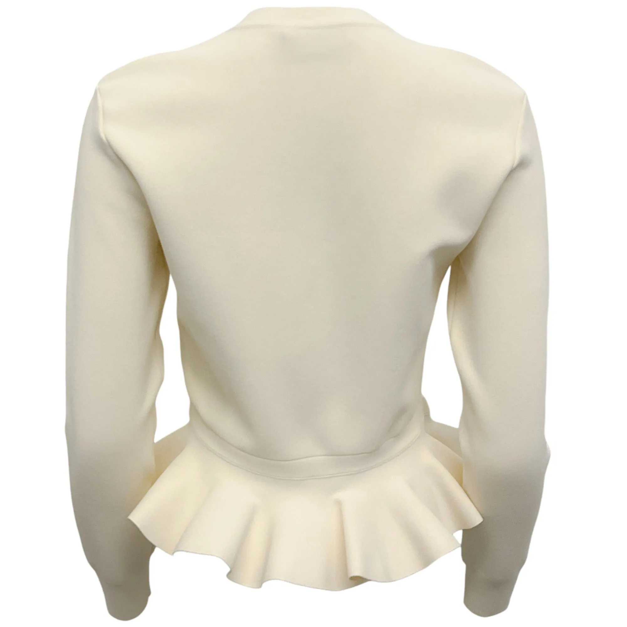 Alexander McQueen Ivory Ruffle Cardigan