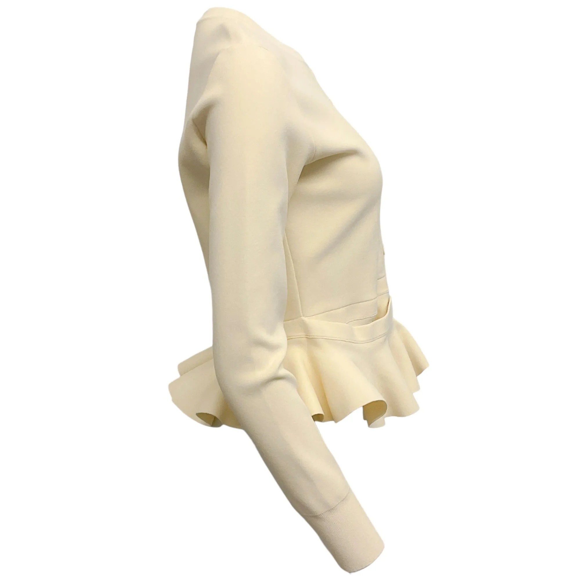 Alexander McQueen Ivory Ruffle Cardigan