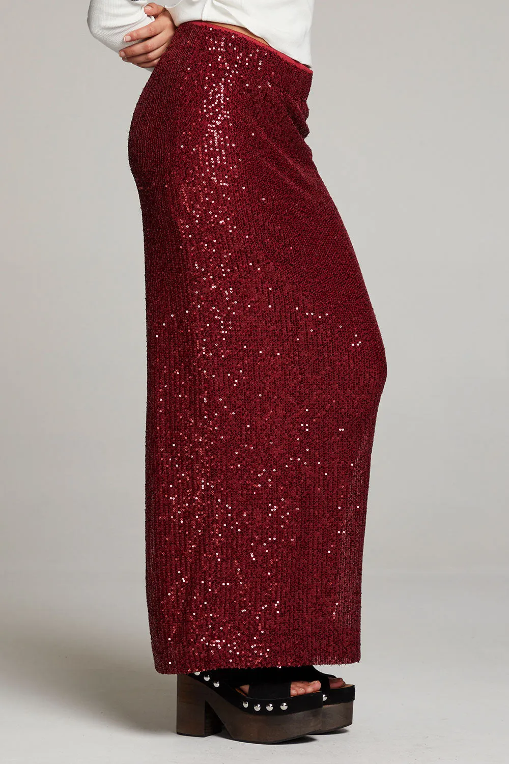 Amber Blood Red Midi Skirt