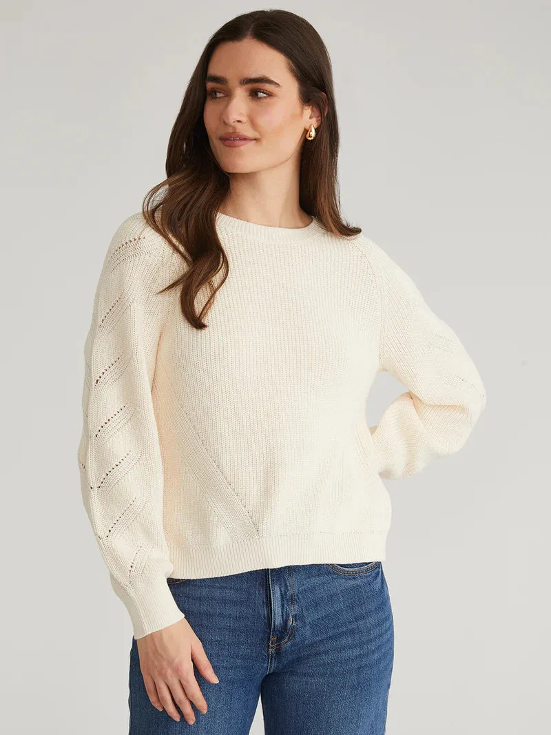 AME Phoebe Cotton Lace Back Raglan Pullover