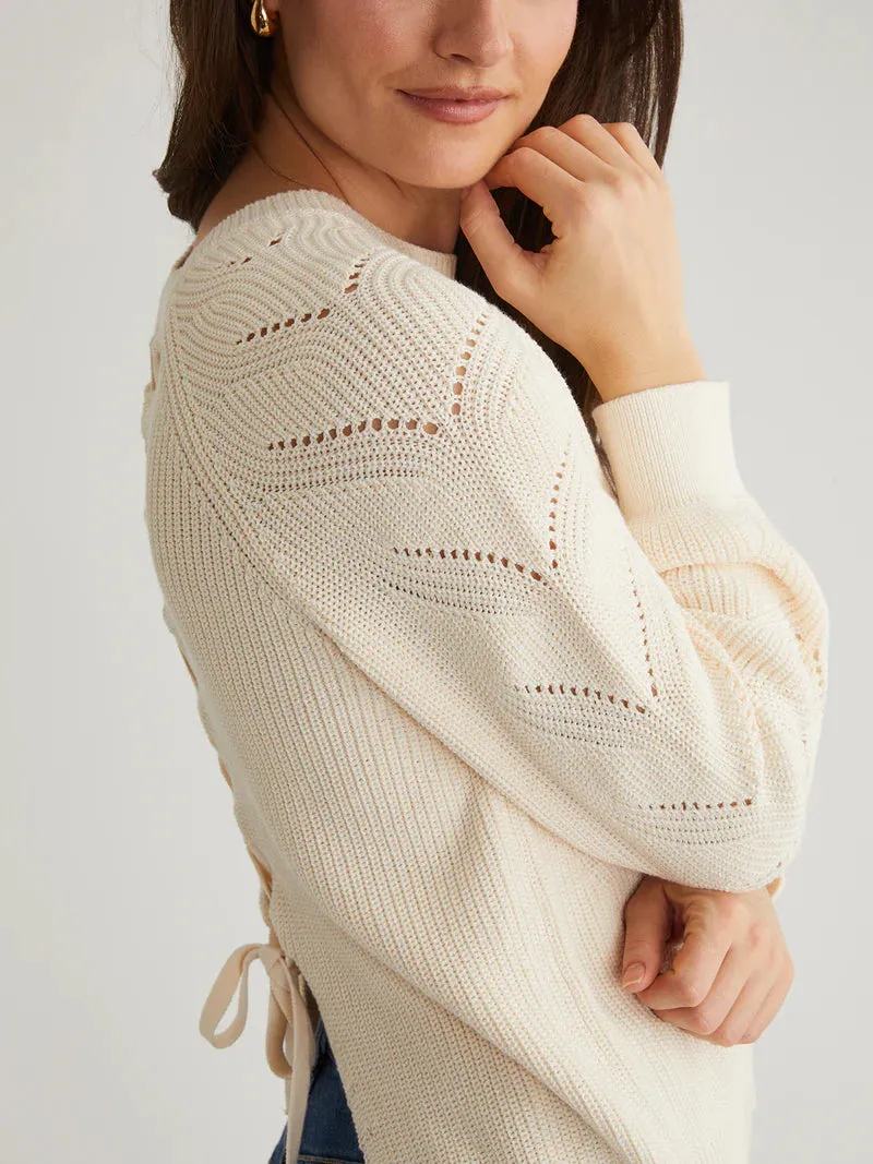 AME Phoebe Cotton Lace Back Raglan Pullover