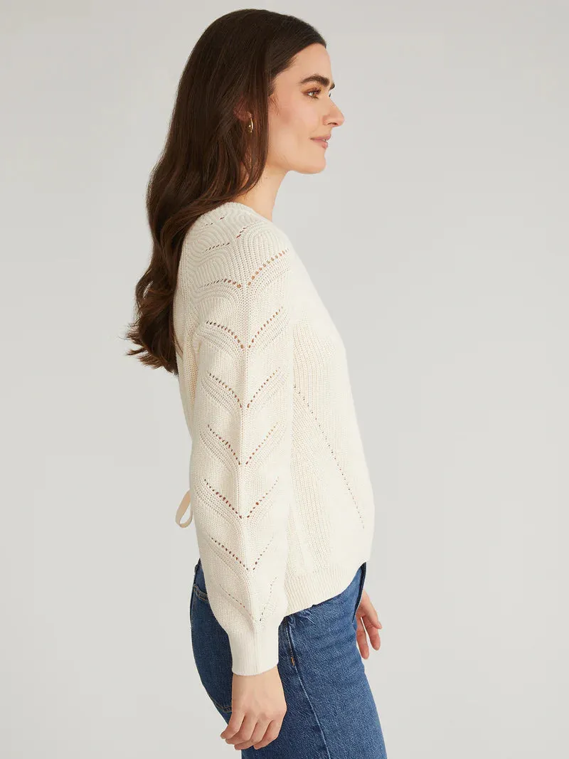 AME Phoebe Cotton Lace Back Raglan Pullover