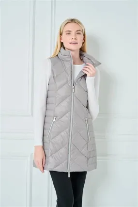 Anorak Chevron Quilted Long Vest Fossil