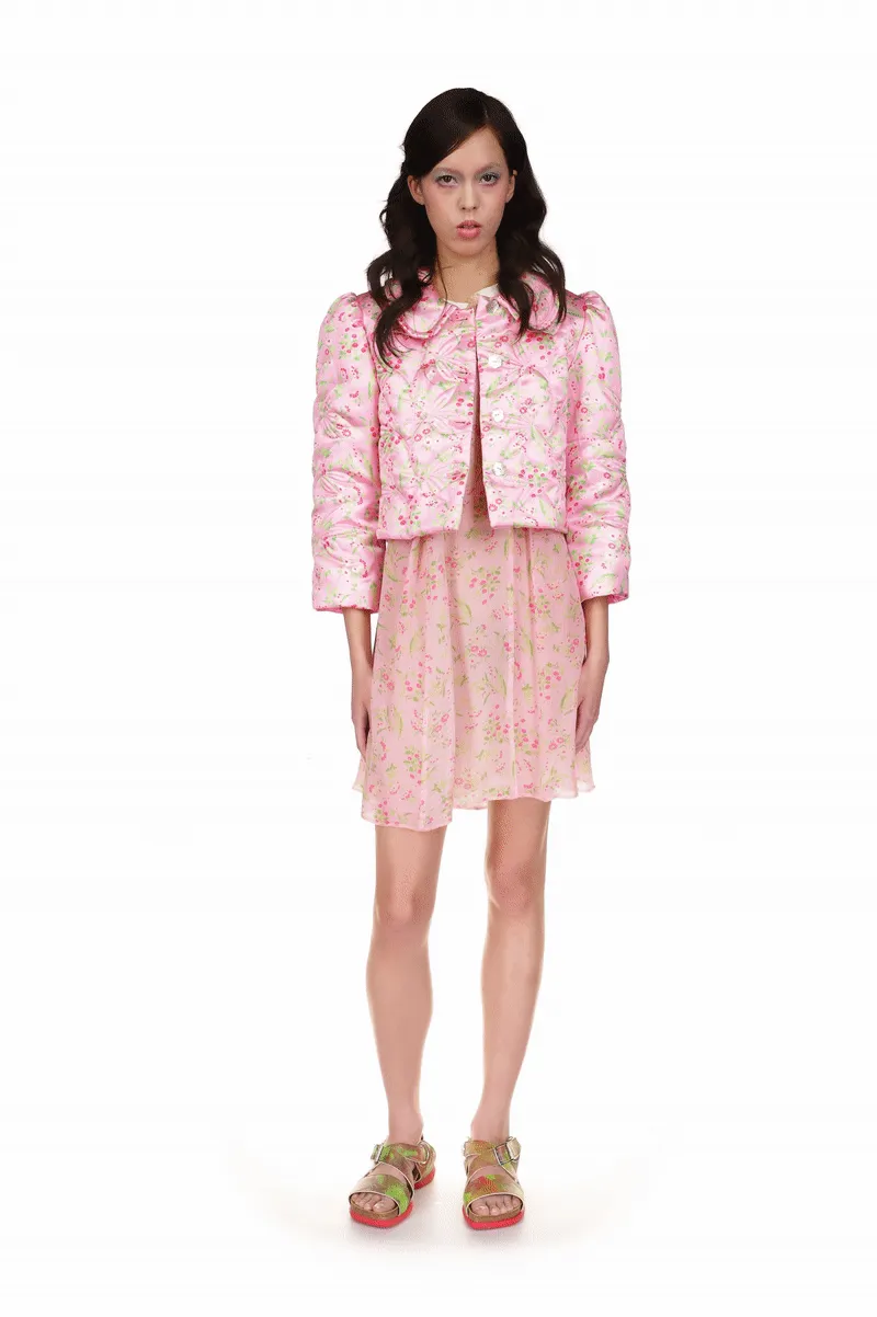 Arcadia Blossom Quilted Satin Bed Jacket