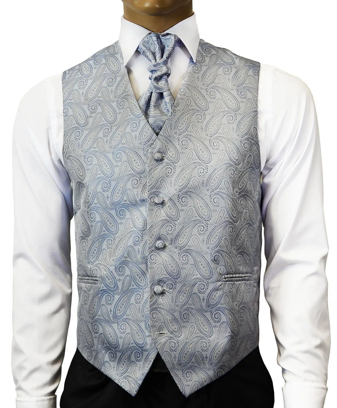 Arctic Ice Paisley Tuxedo Vest Set