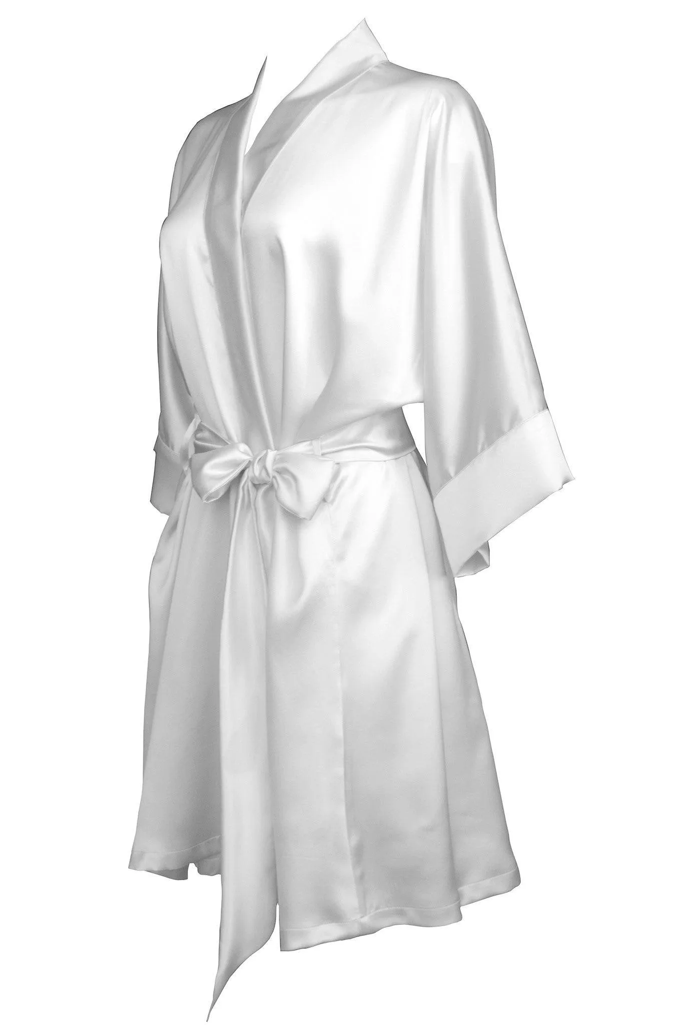 Arctic White Silk Kimono