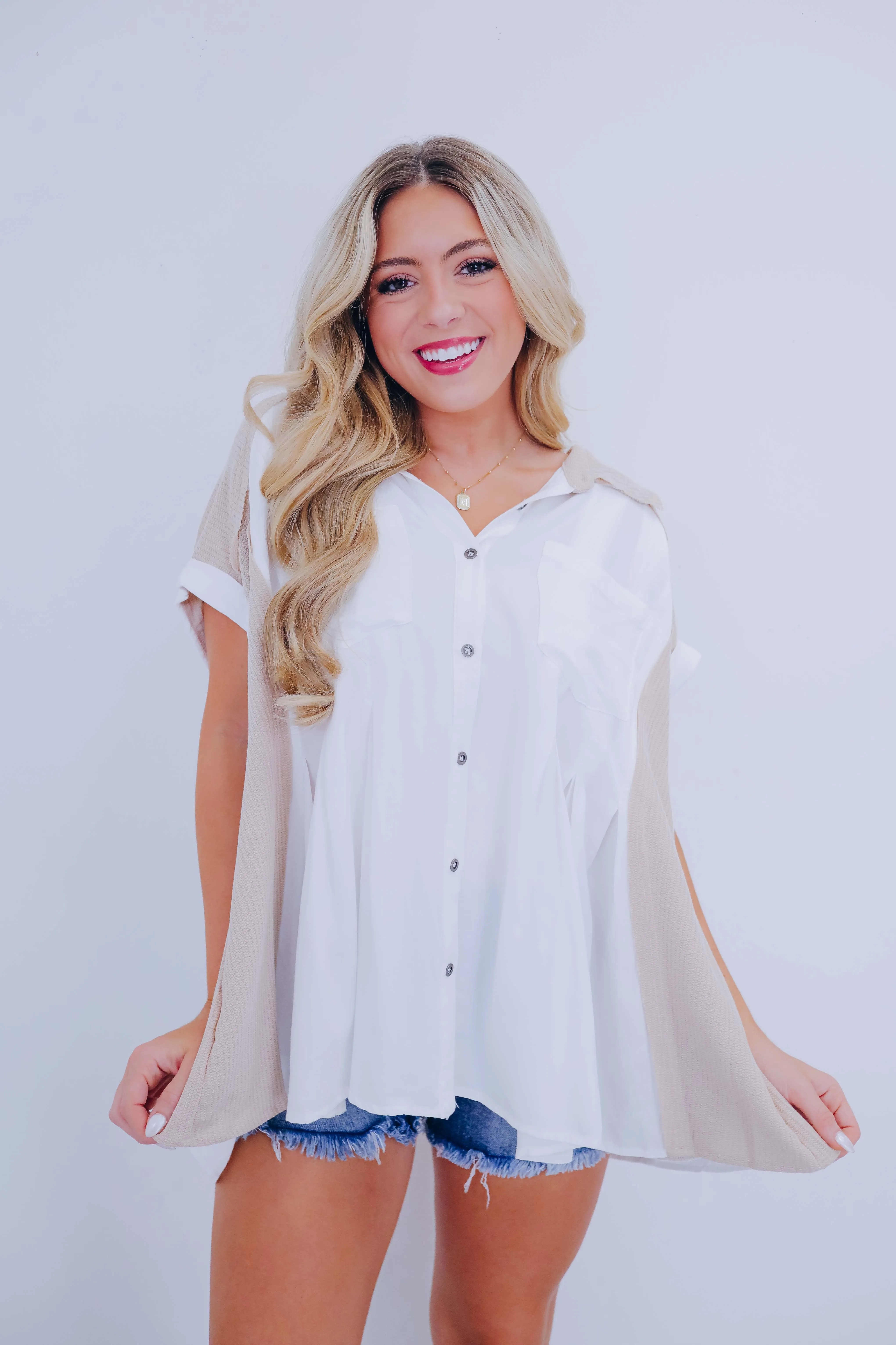 ***Arizona Oversized Button Up Shirt By Oli & Hali - 3 Colors SAMPLE