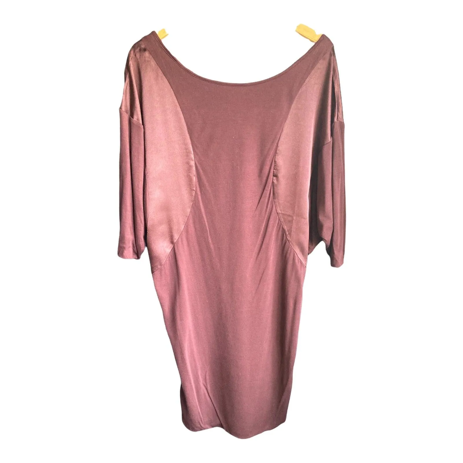 Armani Exchange Burgundy Bat Winged 3/4 Sleeved Dress UK Size Large