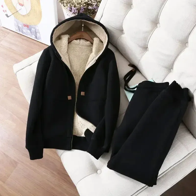 Autumn Winter Sweatshirt Women Plus Velvet Oversized Hoodies Jacket Long Sleeve Sweatshirt Sportswear Warm Women's Hoodies Z64