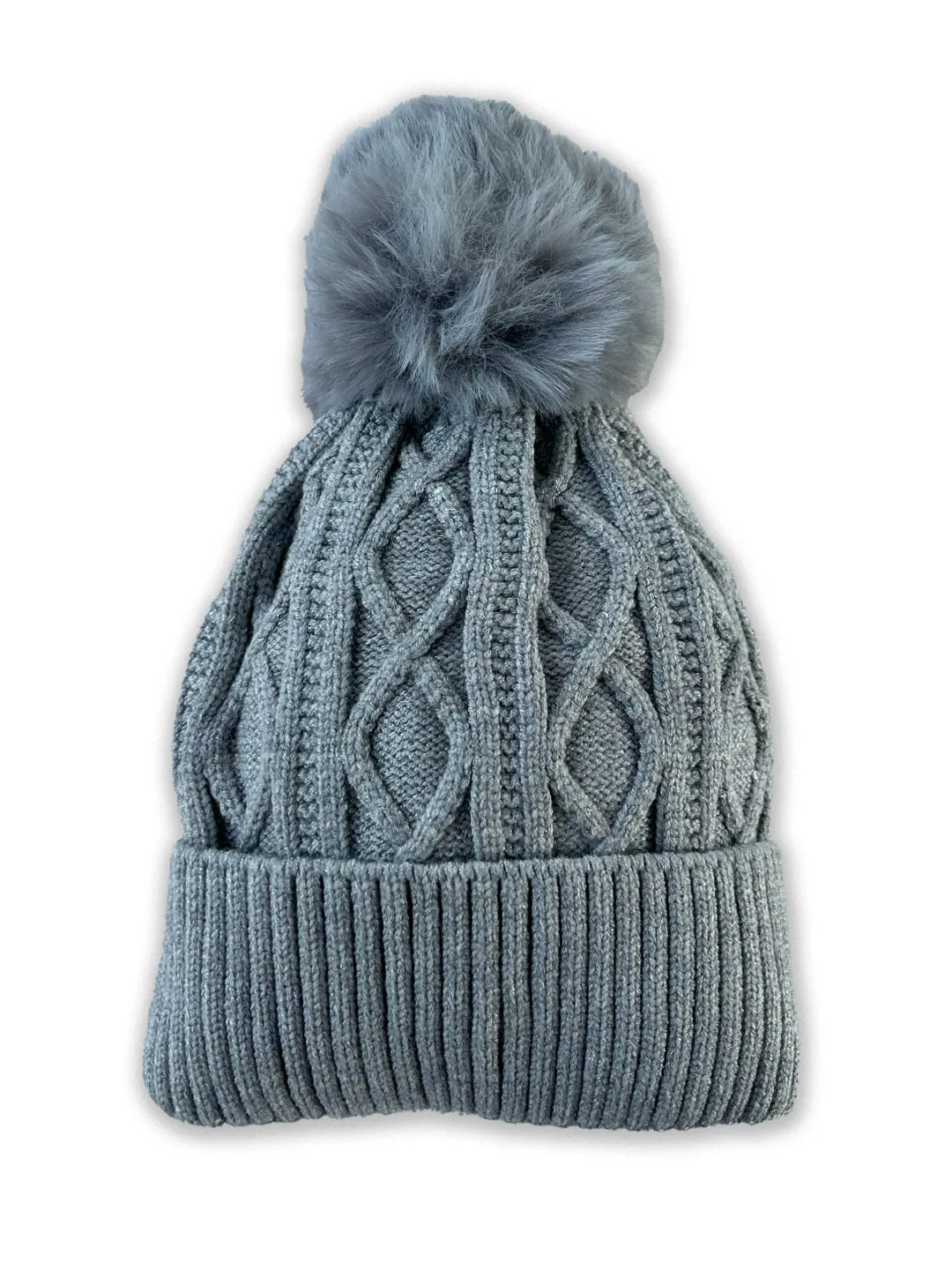 Baby Knitted Cap with Faux Fur