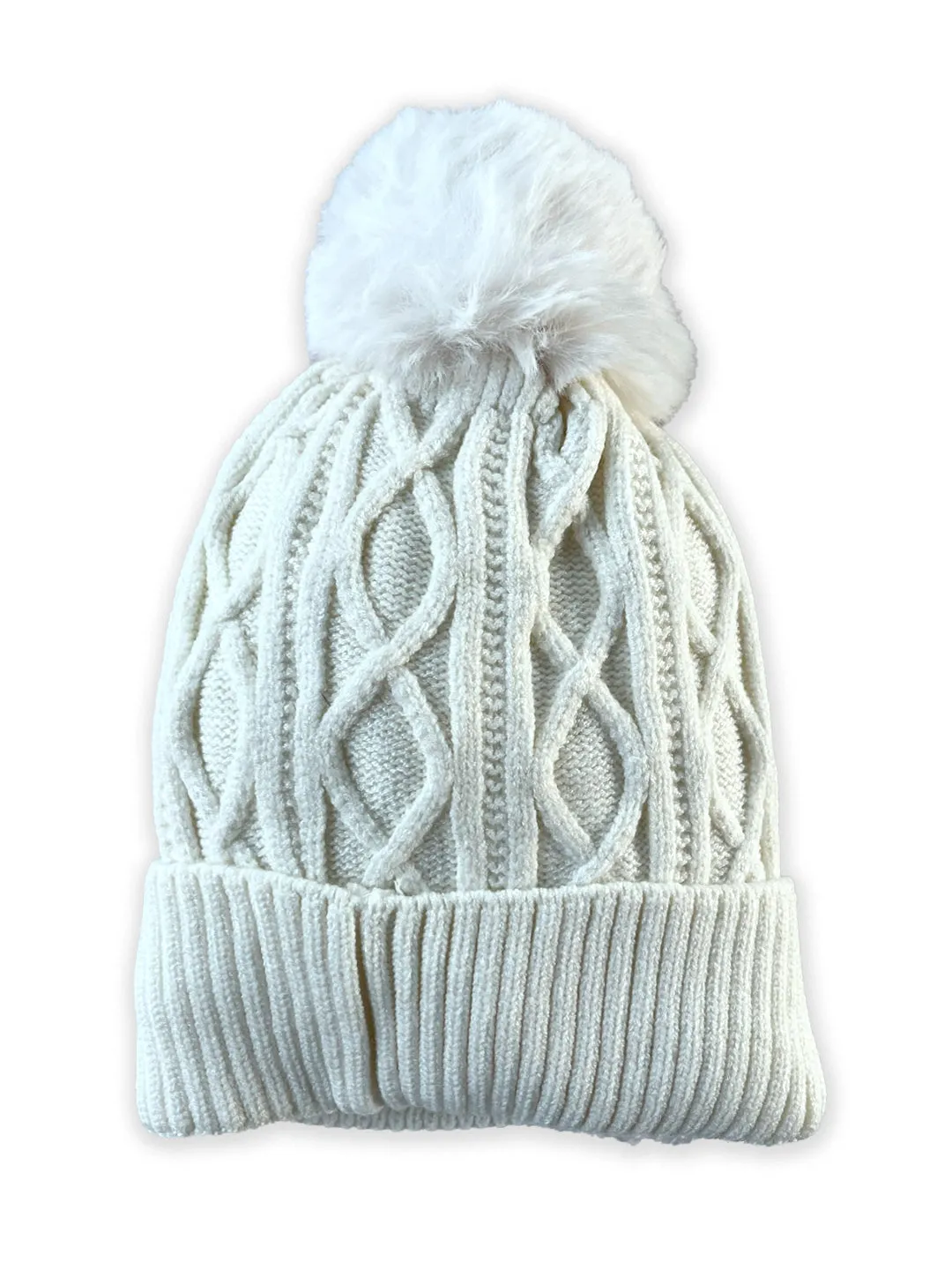 Baby Knitted Cap with Faux Fur