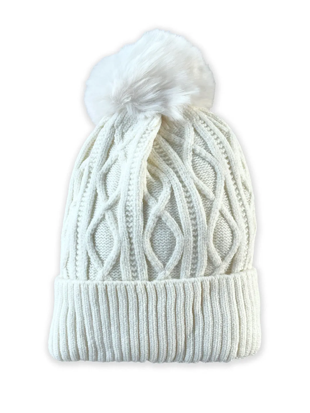 Baby Knitted Cap with Faux Fur