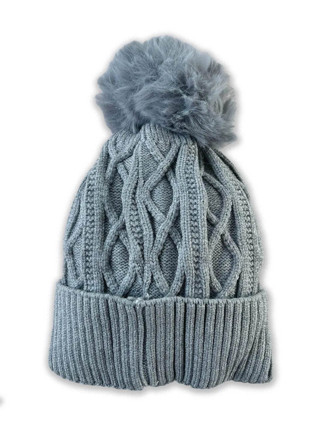 Baby Knitted Cap with Faux Fur