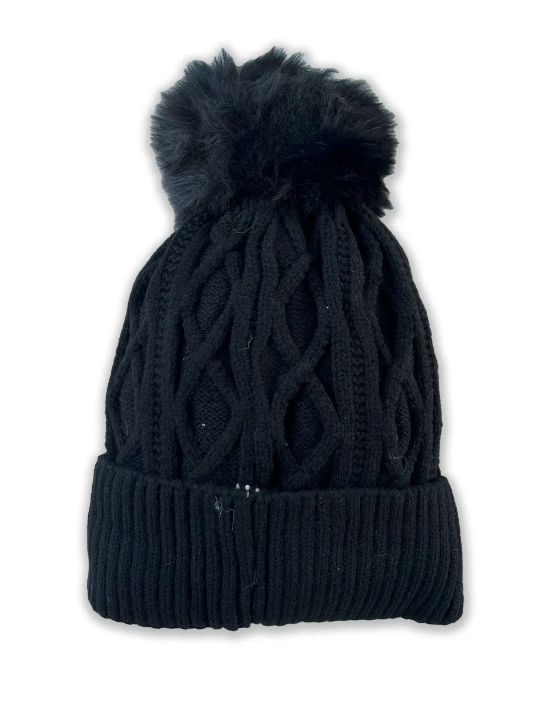 Baby Knitted Cap with Faux Fur