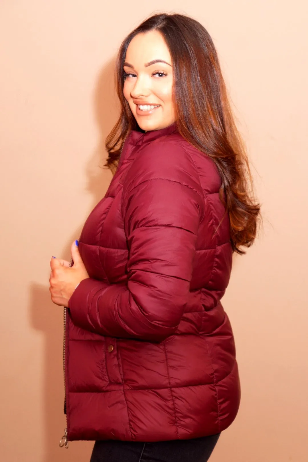 Barbour Brecon Ladies Quilted Jacket -RED Bordeaux Maroon LQU1076RE75