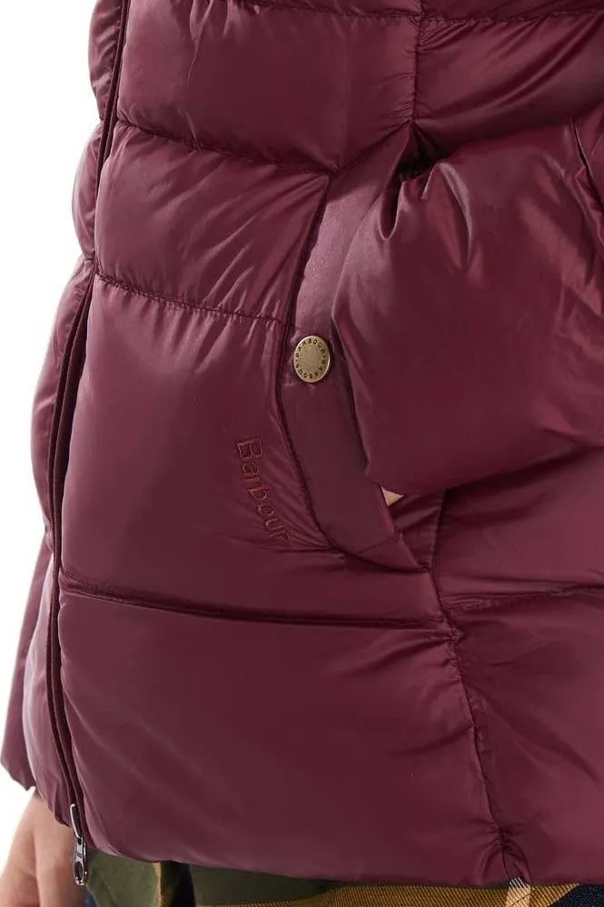 Barbour Brecon Ladies Quilted Jacket -RED Bordeaux Maroon LQU1076RE75