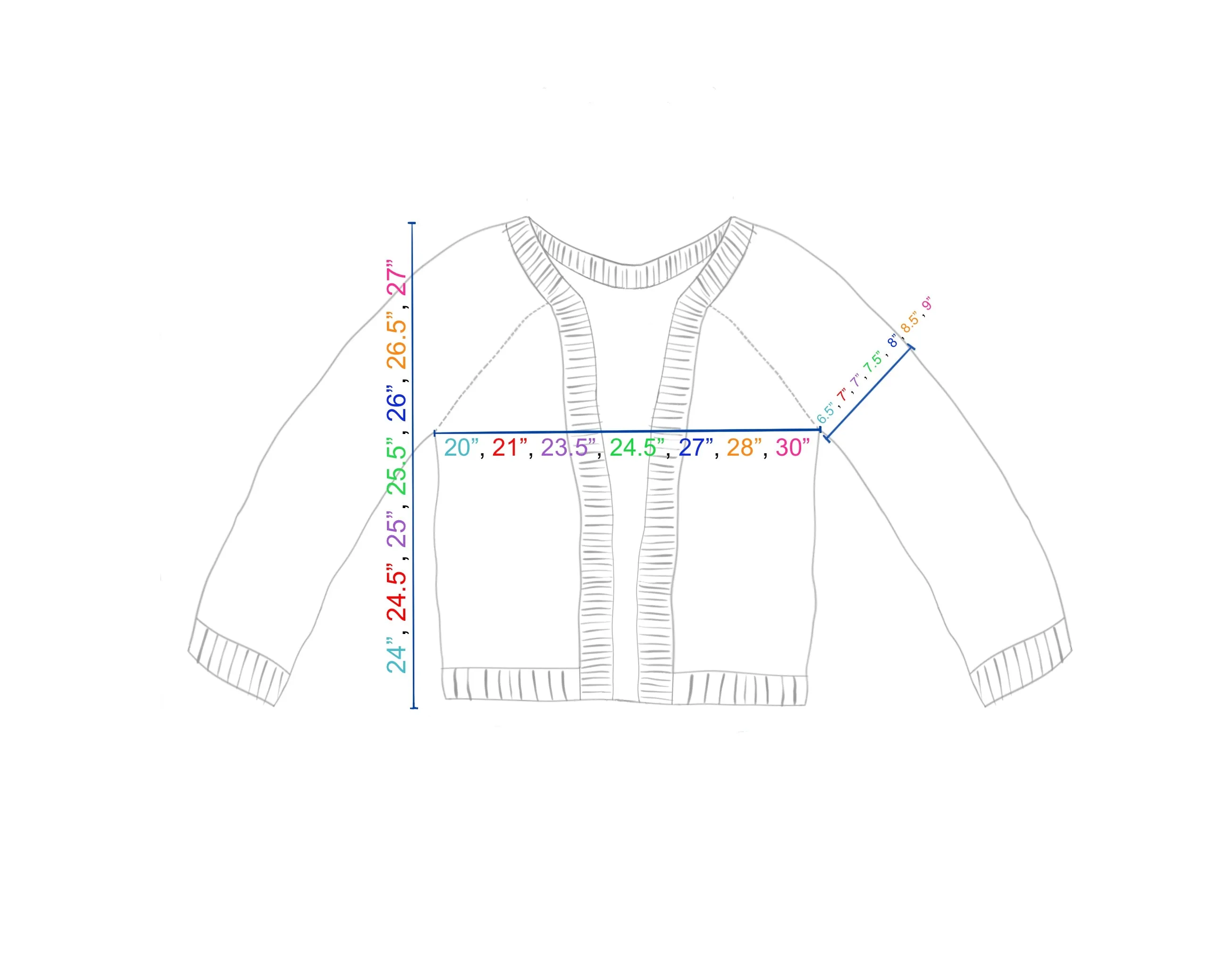 Basic Raglan Cardigan Knitting Pattern