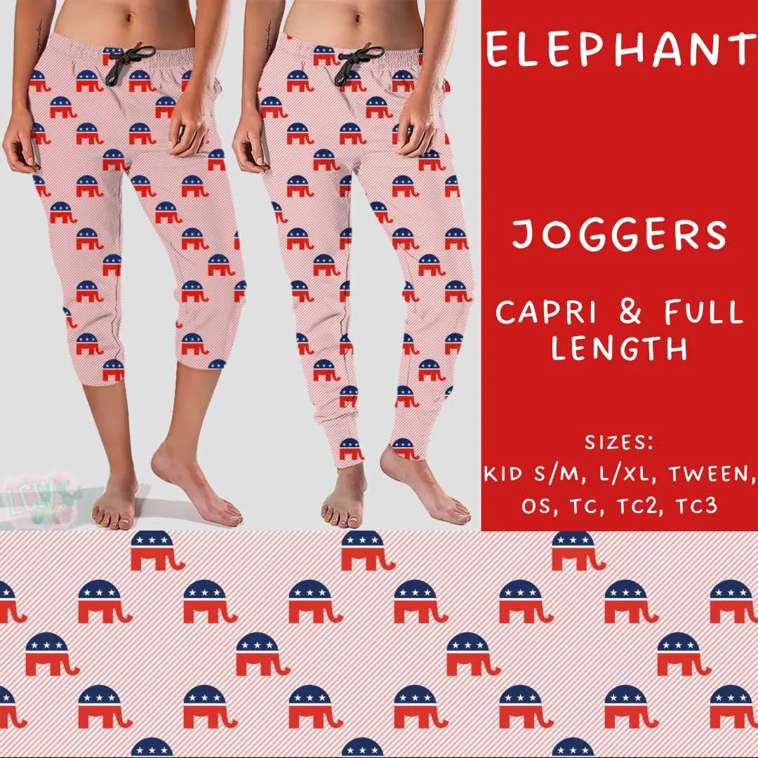 Batch #186 - Vote Collection - Closes 8/27 - ETA early Oct. - Elephant Full and Capri Length Joggers