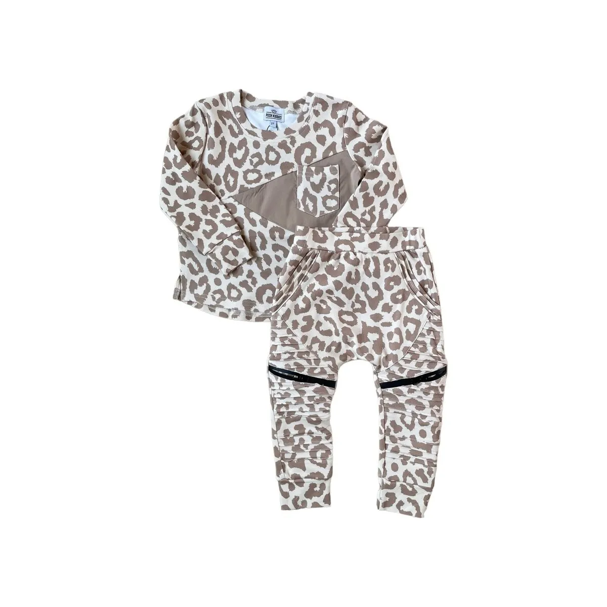 Biker Joggers- Tan Leopard