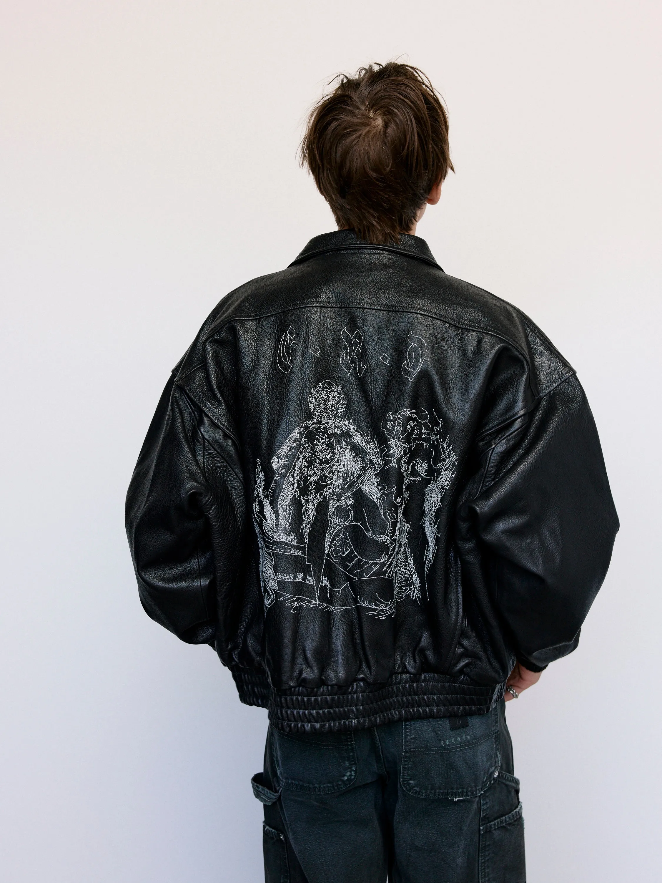 Black Painter's Wives Leather Library Jacket