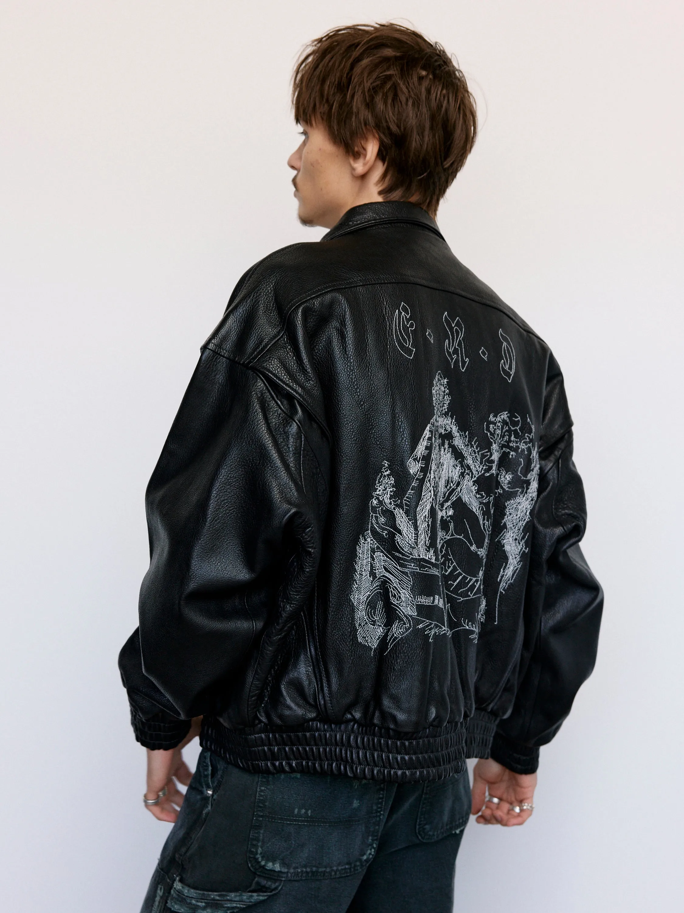 Black Painter's Wives Leather Library Jacket