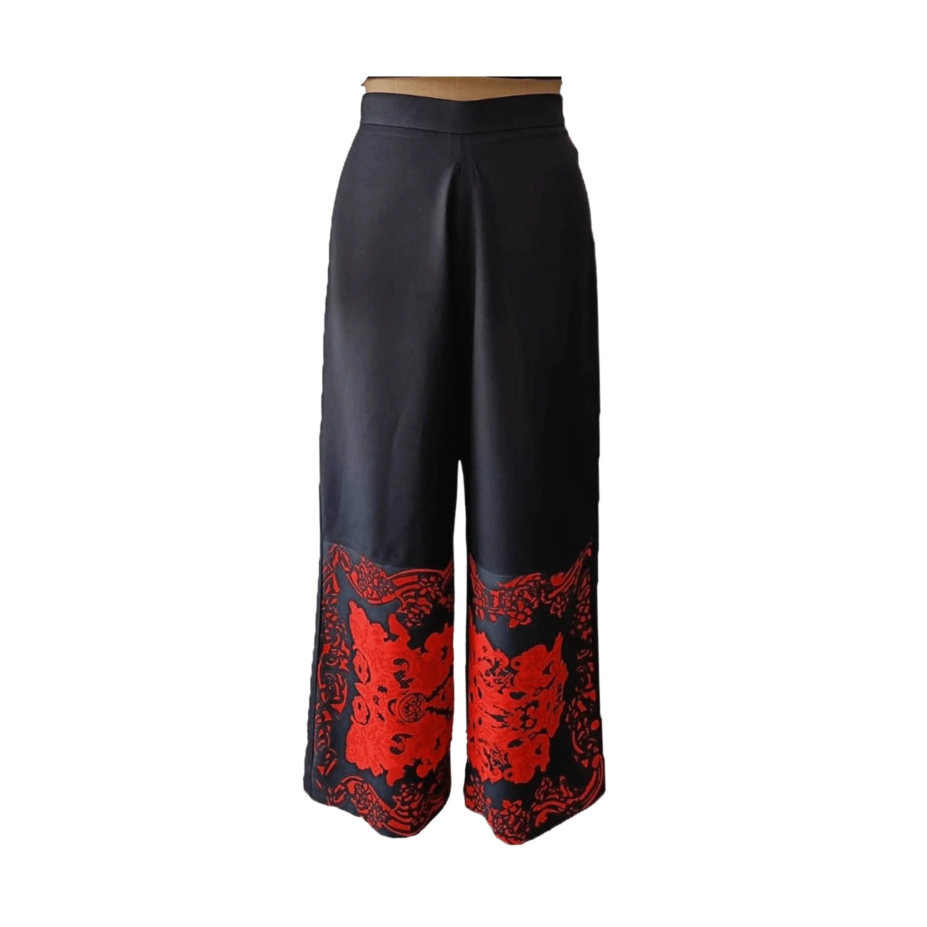 Black Rustic Red Pants