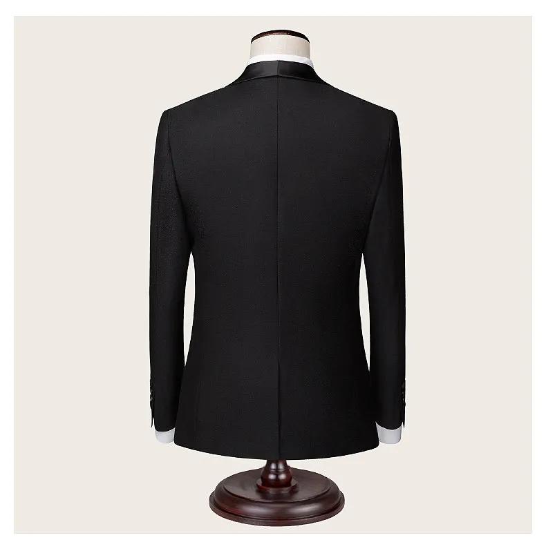 Black Tuxedo Silk Collar Suit