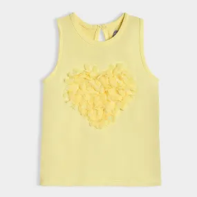 Bloom Yellow Solid Vest for Girl