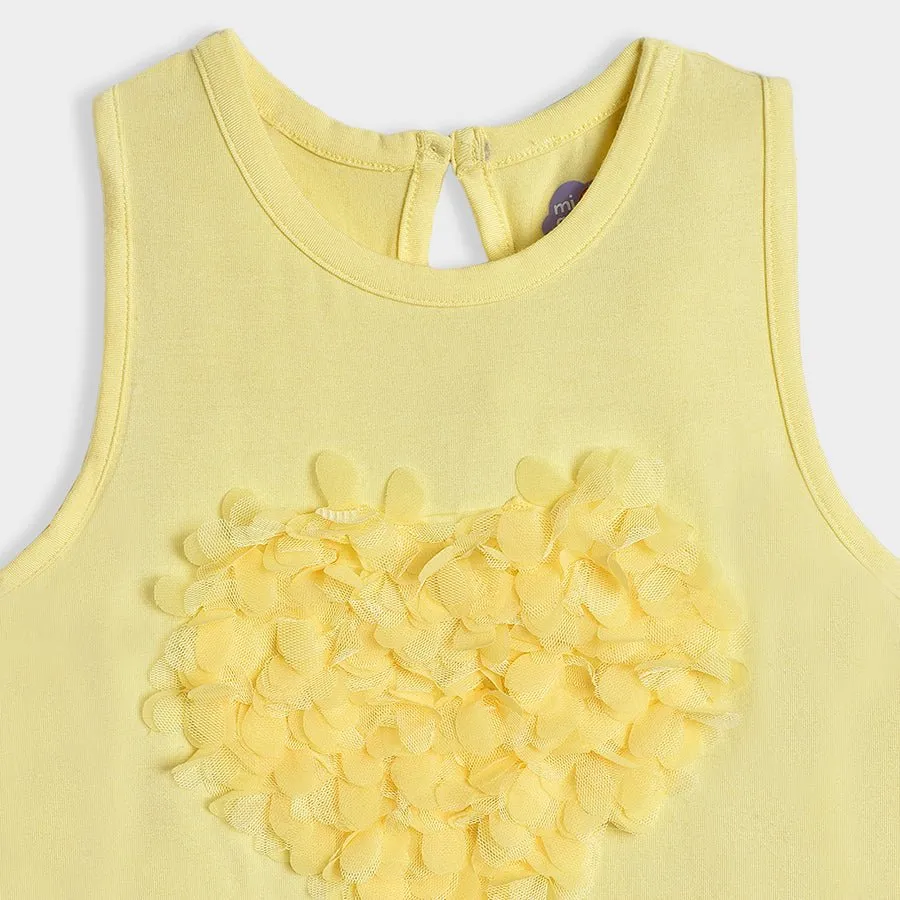 Bloom Yellow Solid Vest for Girl