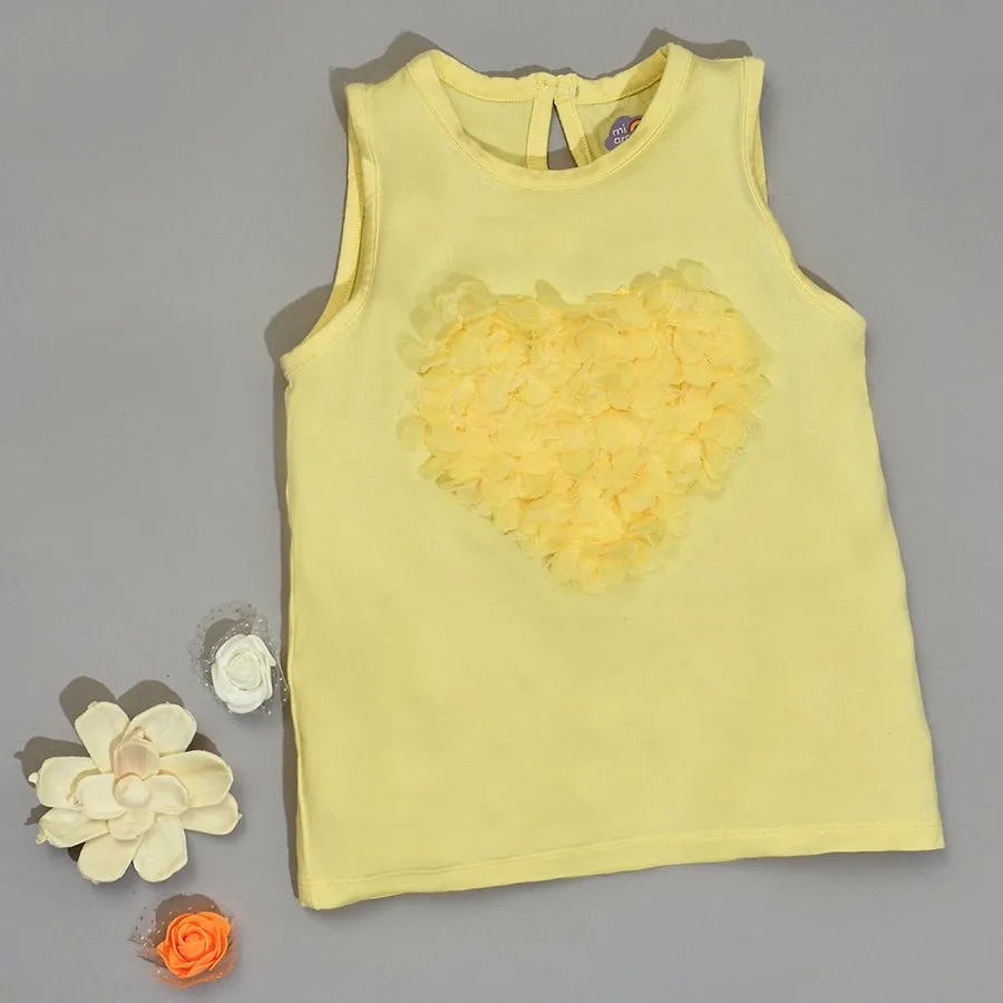 Bloom Yellow Solid Vest for Girl