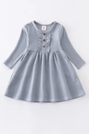 Blue ruffle girl dress