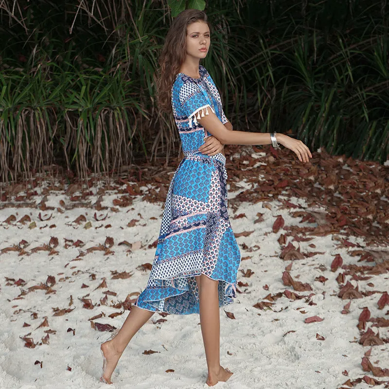 Bohemian Irregular Beach Casual Suit Two-piece Skirt