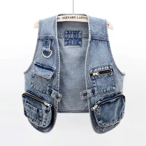 Boho Diva Denim Travel Vest