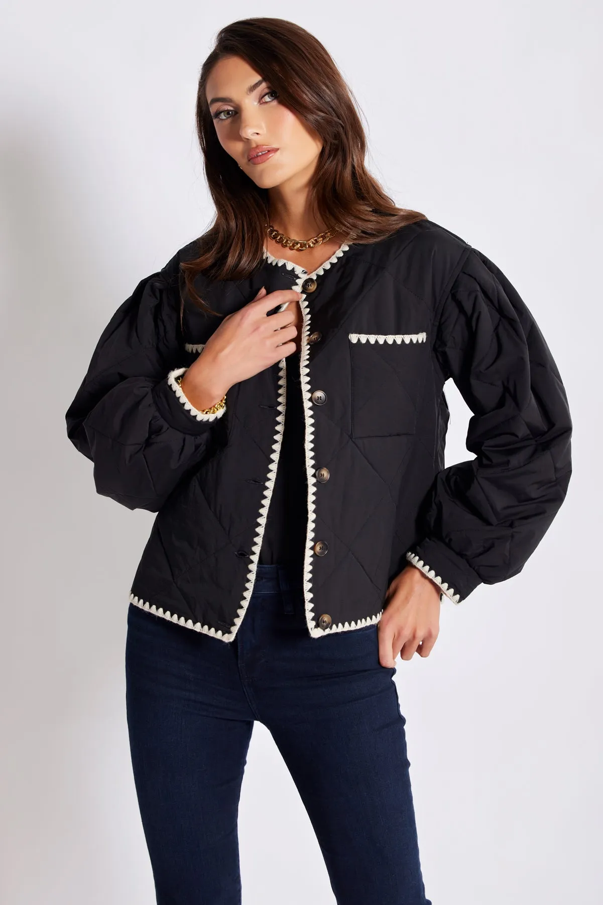 Brooklyn Whipstitch Quilted Jacket