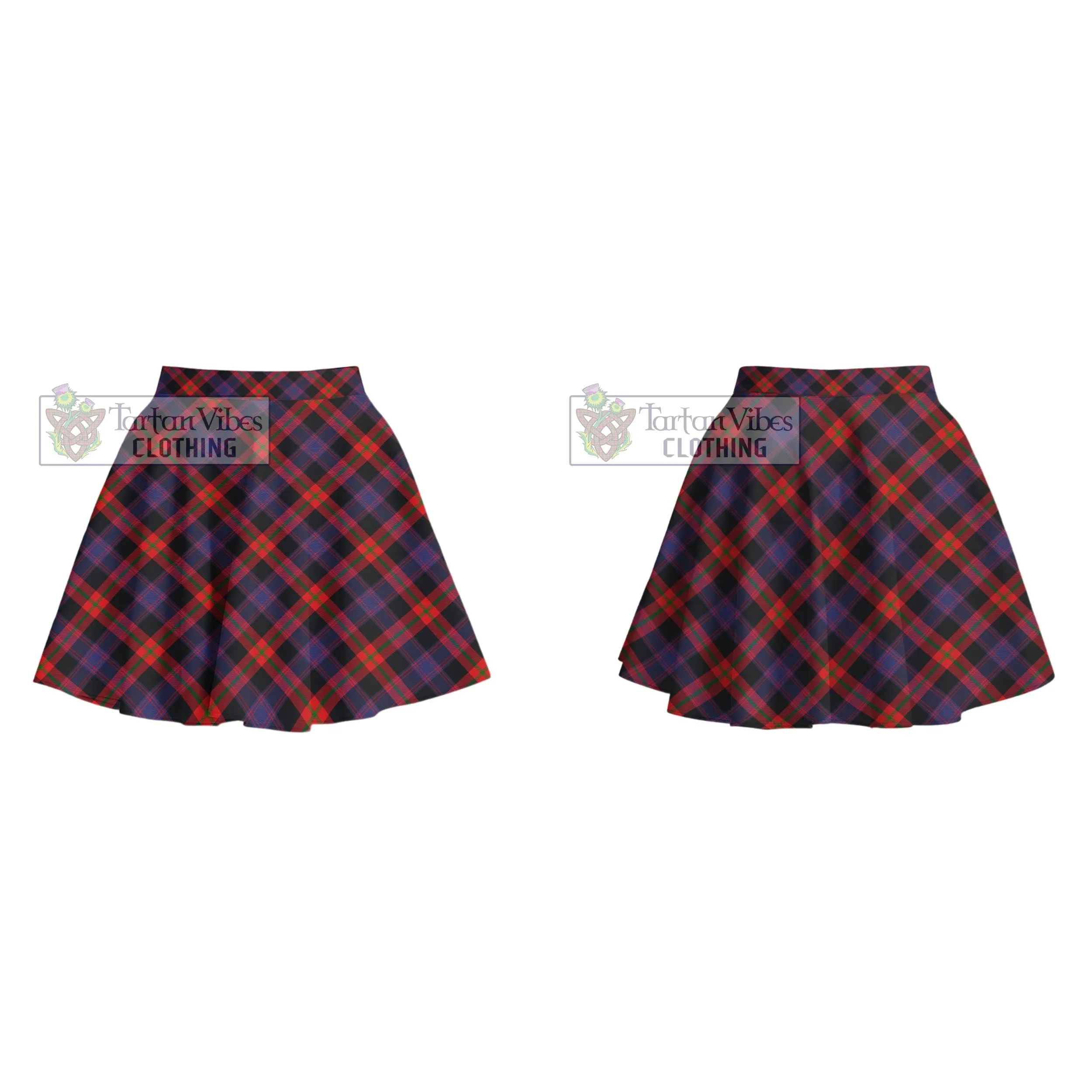 Broun Modern Tartan Women's Plated Mini Skirt