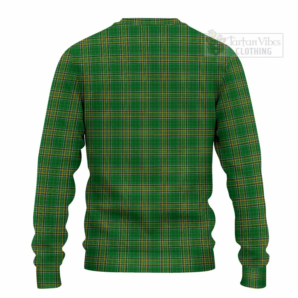 Burroughs Irish Clan Tartan Knitted Sweater with Coat of Arms