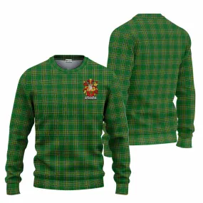 Burroughs Irish Clan Tartan Knitted Sweater with Coat of Arms