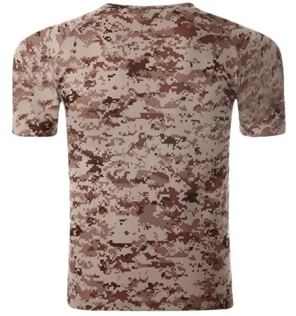 Camouflage Shirt Quick Dry Breathable Tights Army Tactical T-shirt Mens Compression T Shirt Fitness Summer Bodybulding